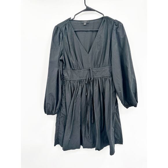 J Crew V-neck Cotton Poplin Mini Dress BK961 Size 6 - Picture 2 of 5